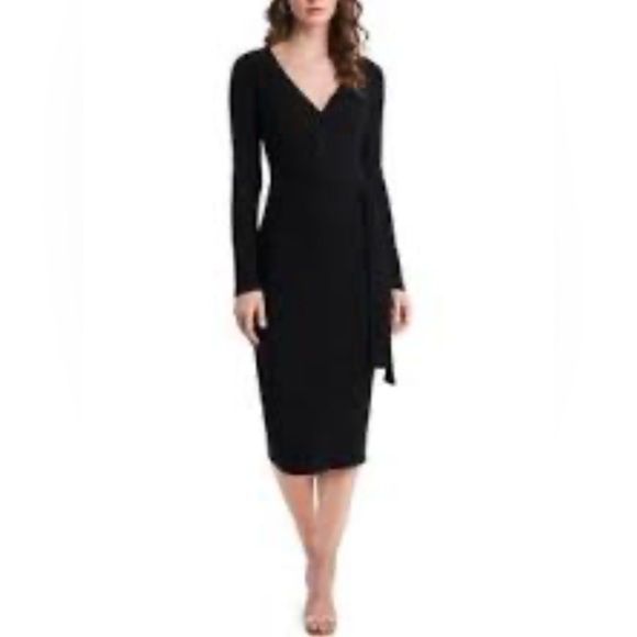 1. State Dresses & Skirts - 1. State Long Sleeve Henley Dress BLACK